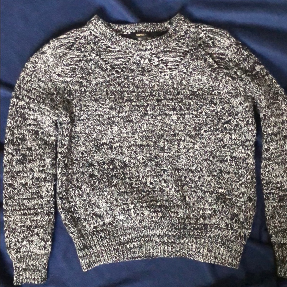 Black and white knit sweater